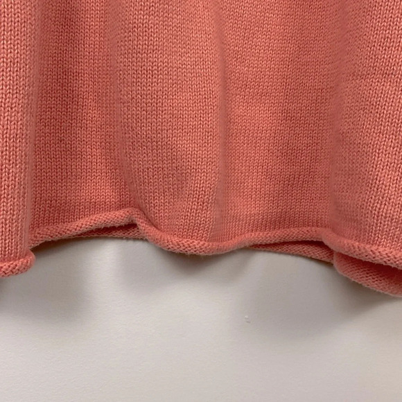 Eileen Fisher Organic Cotton Drop Shoulder Coral Sweater size Large - Picture 11 of 13